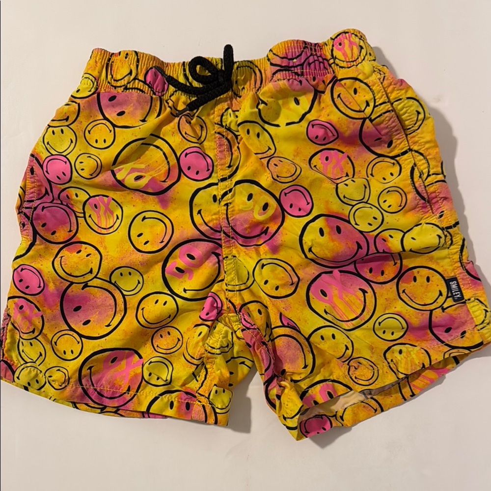 Vilebrequin Boys Yellow/Pink Smiley Face Trunks